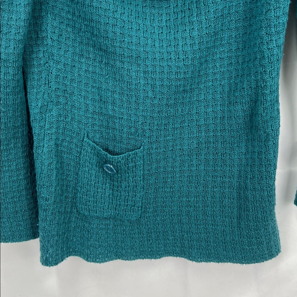 J J Original - Women’s Sweater - Green Teal - Medium - Cowl Neck - Picture 2 of 8